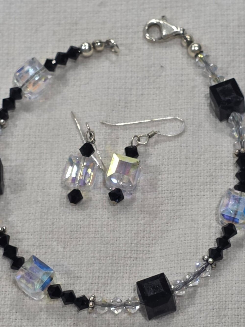 Swarovski & Sterling AB Crystal Bracelet & Earrings